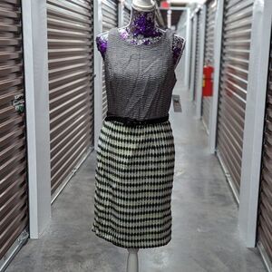 Muse NWT Size 10 Black Multicolor Sheath Dress